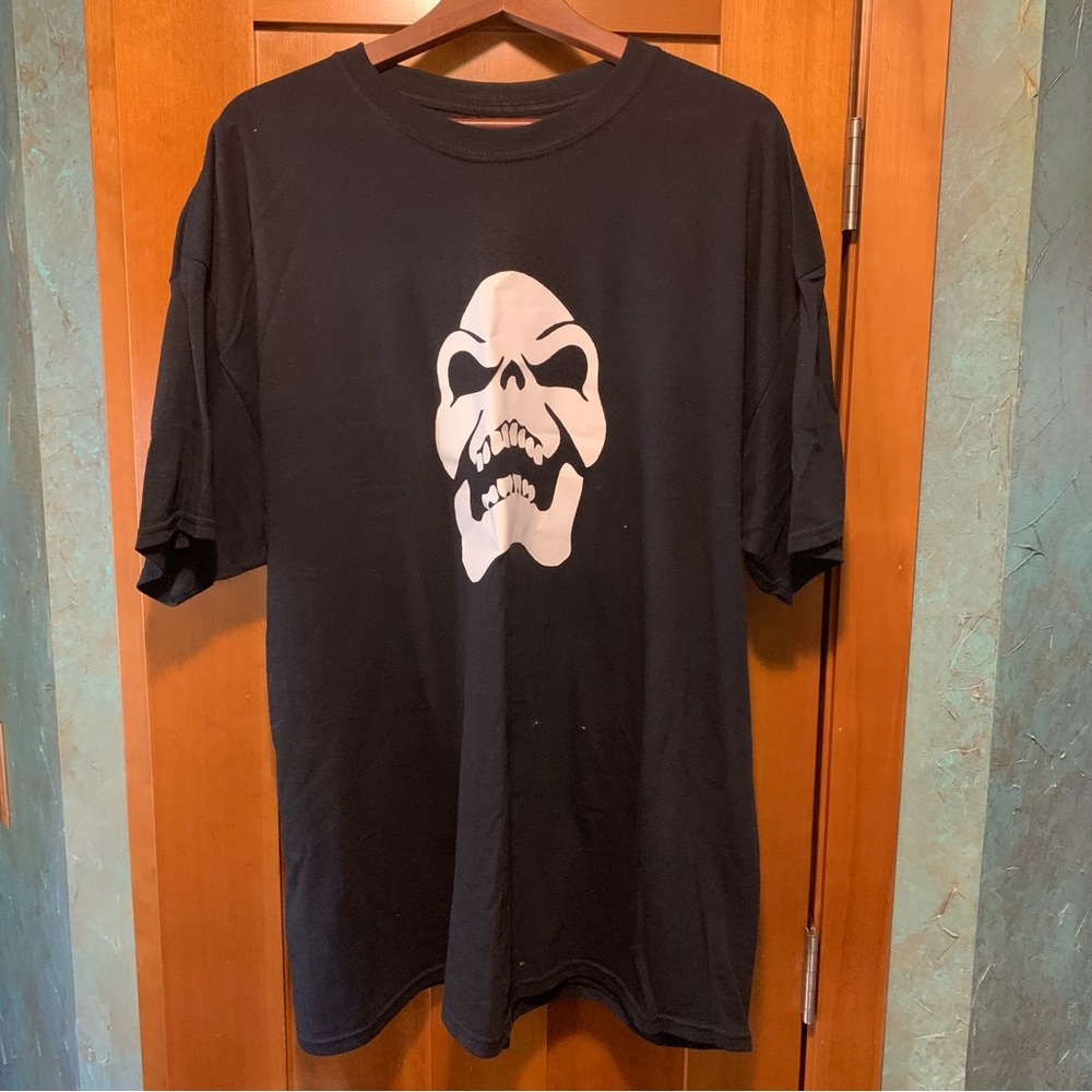 Skeletor Print shirt. Black and white. Size XXL